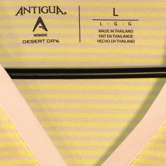 Antiqua Exercise Top Desert Dry Size Large Yellow/light gray, white Excellent☀️ - Picture 3 of 6